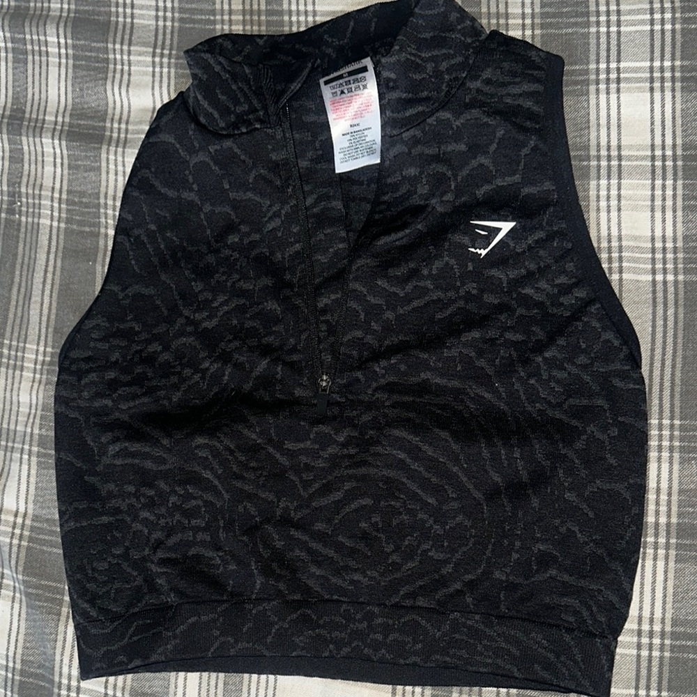 Gymshark Black Sleeveless Zip Top